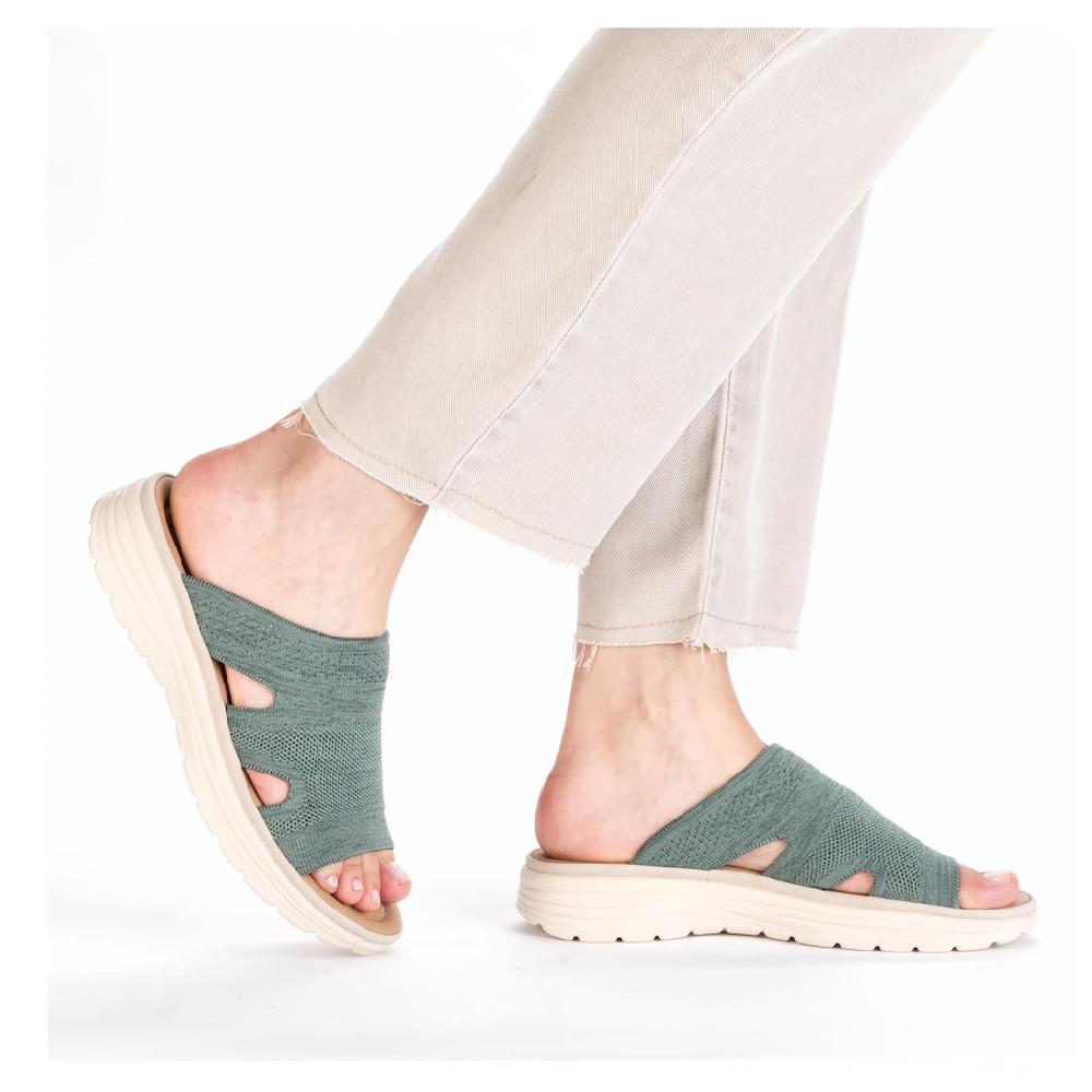 Rieker Pantolette Sommerschuh Hausschuh Schlappen Strandschuh mit Fußbett Günstiger Verkauf
