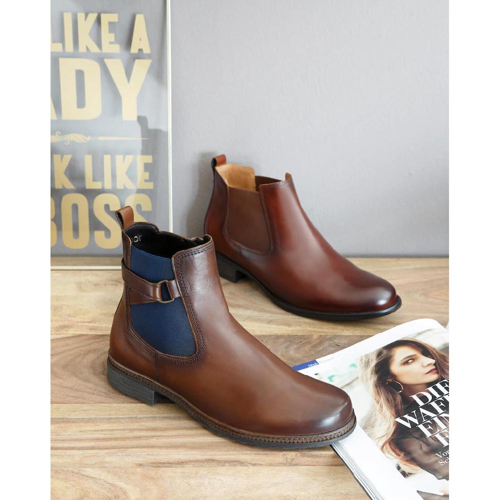 Gabor Chelseaboots Blockabsatz Stiefelette Businessmode mit pinkem Stretcheinsatz online bestellen Blitzverkäufe