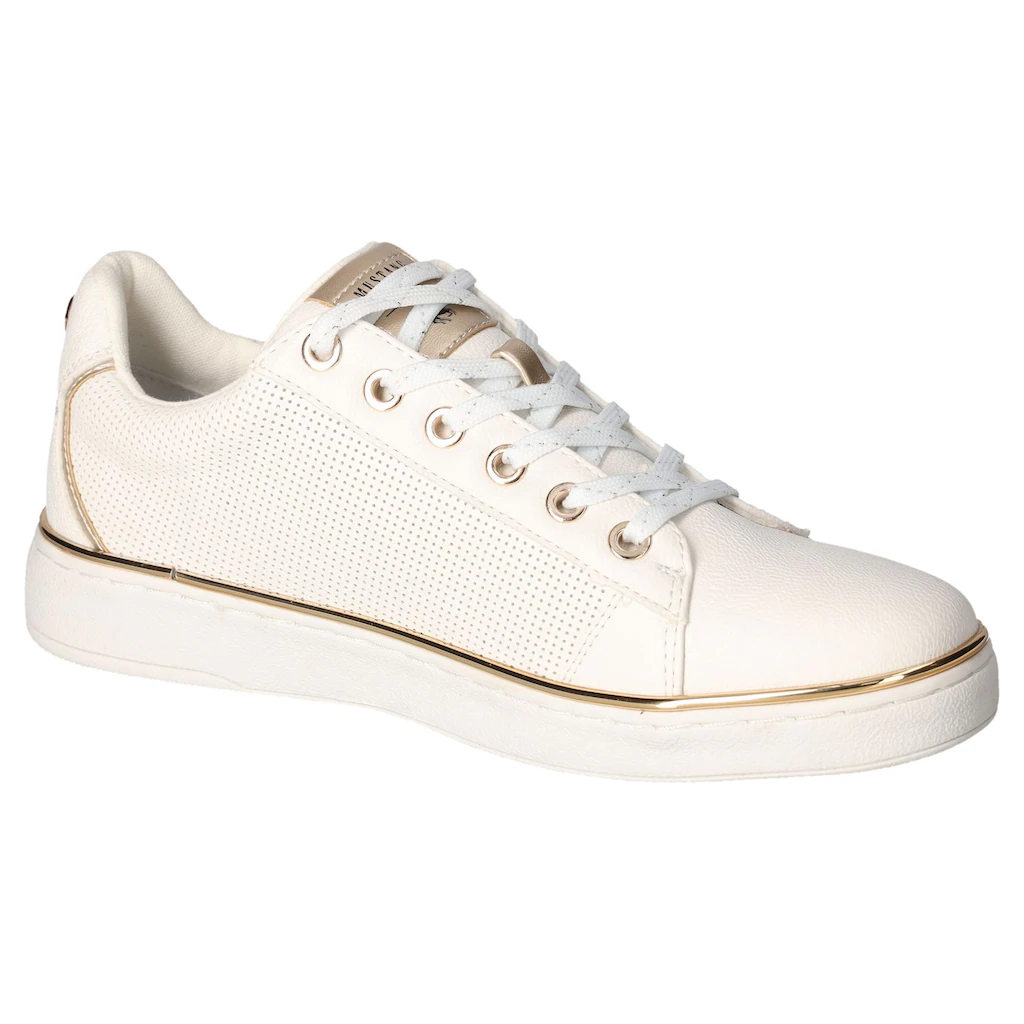 Mustang Shoes Sneaker Plateausneaker Schnürschuh mit Metallic Details ▷ für Blitzangebot