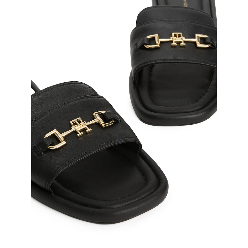 Tommy Hilfiger Pantolette »LEATHER HORSEBIT MULE« Flats Sommerschuh Bequemschuh mit goldfarbener Zierspange bestellen VIP-Rabatte