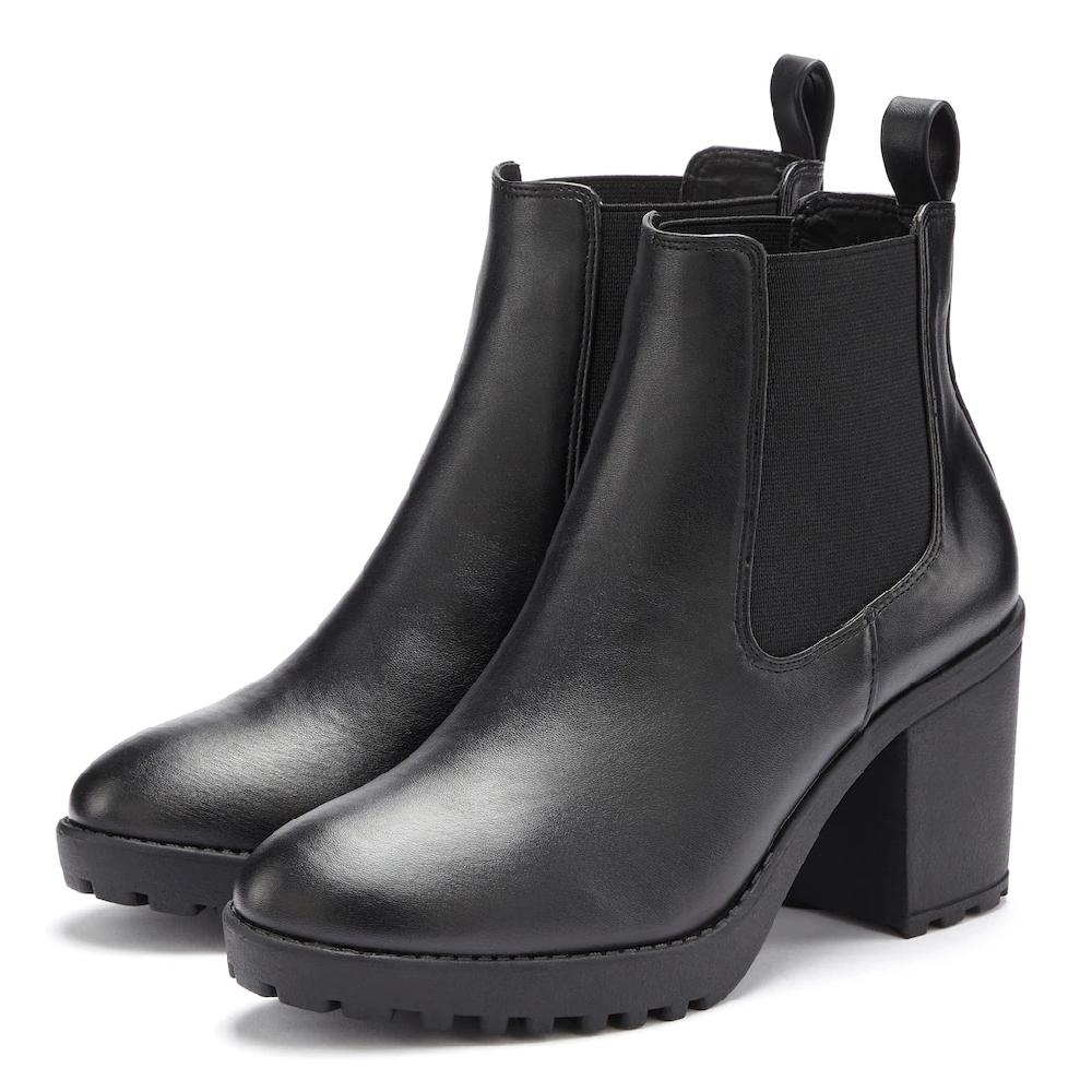 Vivance Chelseaboots mit Blockabsatz & Stretch-Einsatz High-Heel-Stiefelette Ankle Boots ▷ für Schlussverkauf