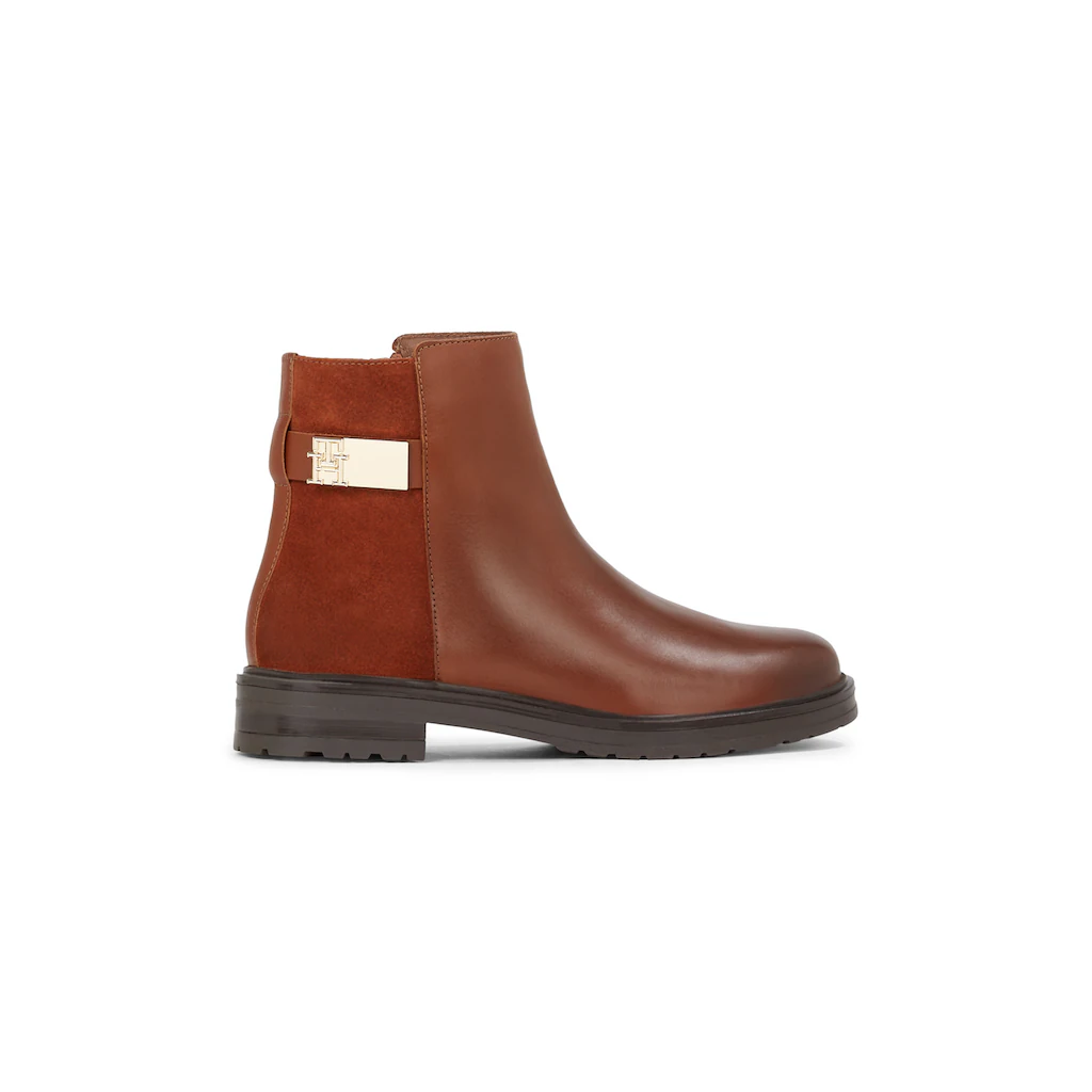 Tommy Hilfiger Stiefelette »TH LOGO LEATHER MIX CHELSEA« Blockabsatz Businesschuh Boots mit TH-Schmuckelement bestellen Meist gekauft