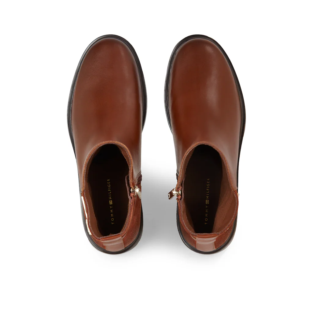 Tommy Hilfiger Stiefelette »TH LOGO LEATHER MIX CHELSEA« Blockabsatz Businesschuh Boots mit TH-Schmuckelement bestellen Meist gekauft