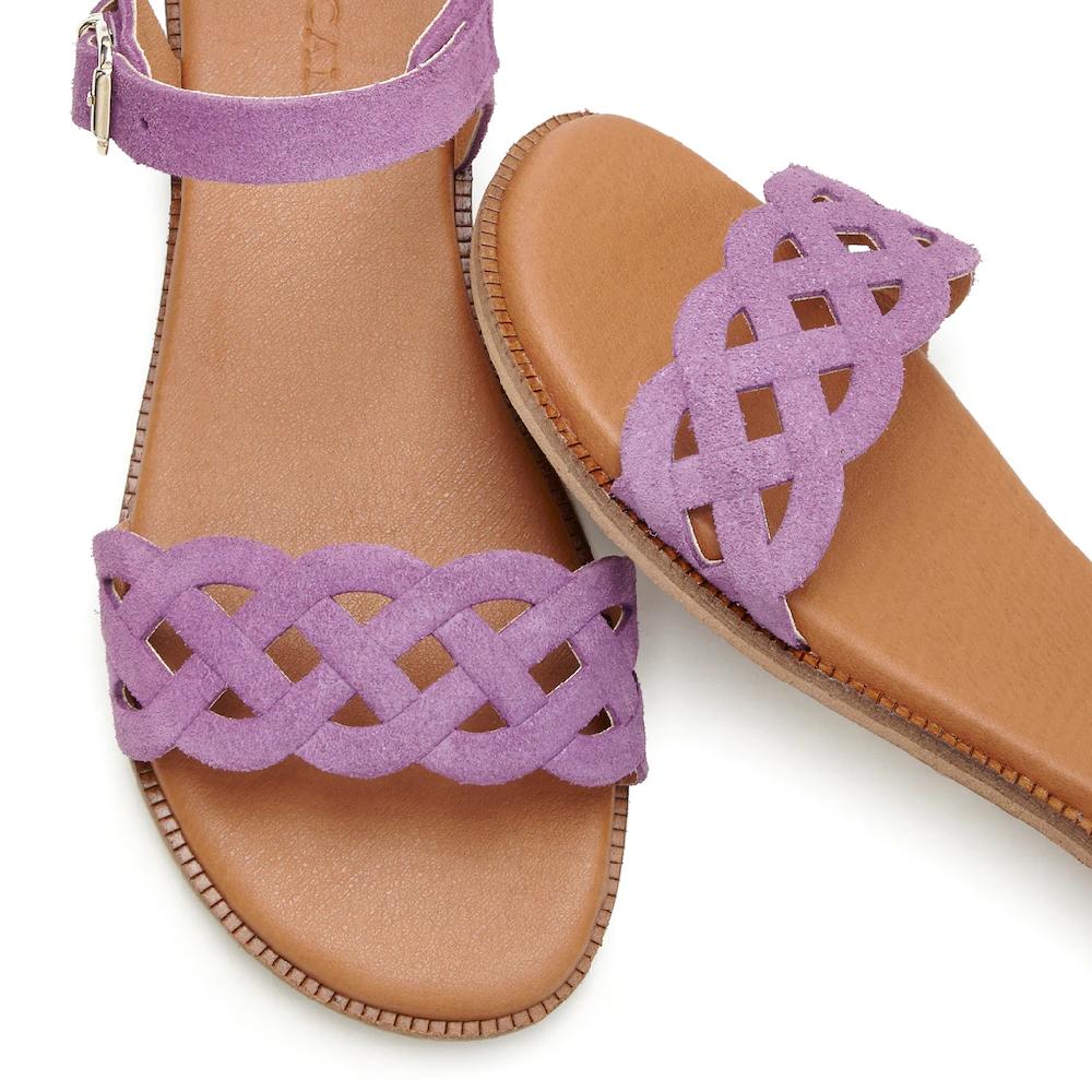 LASCANA Sandale Sandalette Sommerschuh aus Leder mit Cut-Outs und weicher Innensohle Lagerräumung