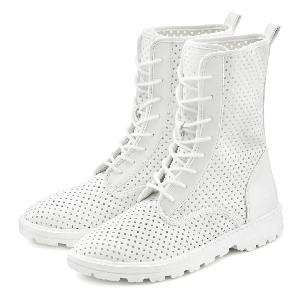 LASCANA Schnürstiefelette Stiefel Boots High-Sneaker zum Schnüren mit modischen Cut-Outs online bestellen Begrenzte Freigabe