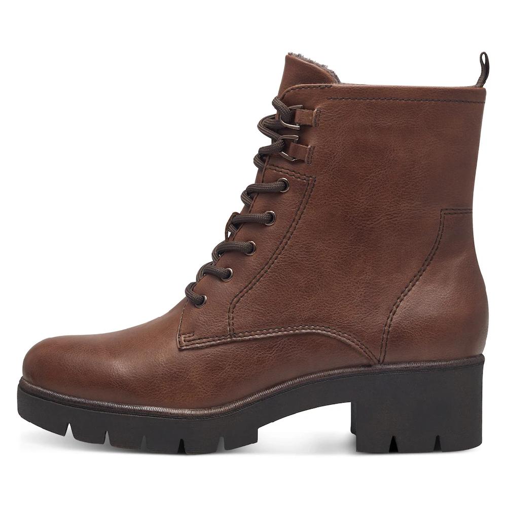 Tamaris Schnürstiefelette Blockabsatz Schnürboots mit Ösen und Ziernähten