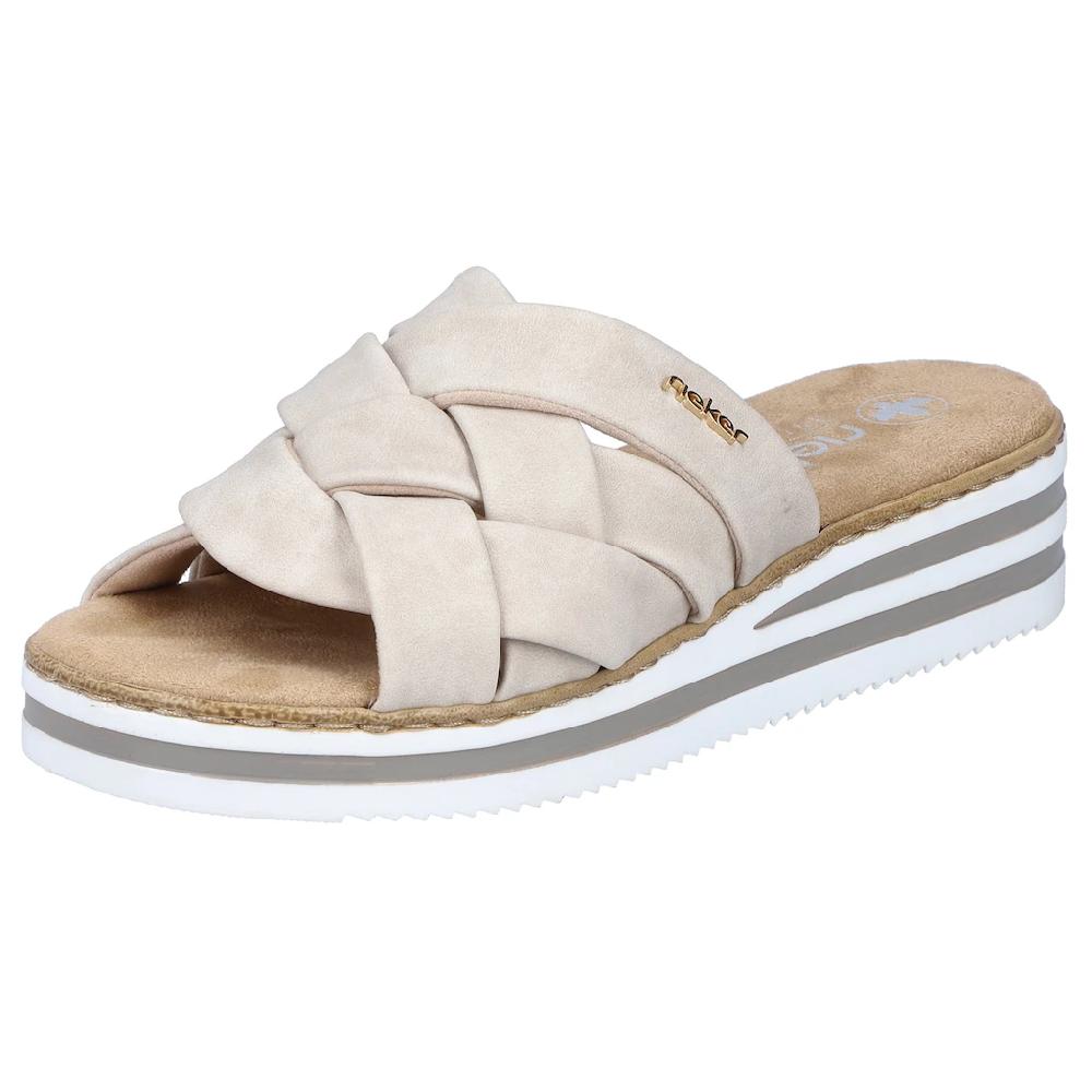 Rieker Pantolette Keilabsatz Sommerschuh Schlappen mit weicher Innensohle kaufen