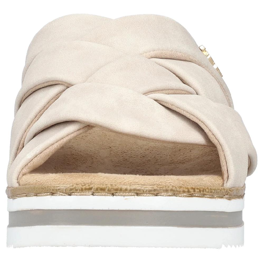 Rieker Pantolette Keilabsatz Sommerschuh Schlappen mit weicher Innensohle kaufen Lagerräumung