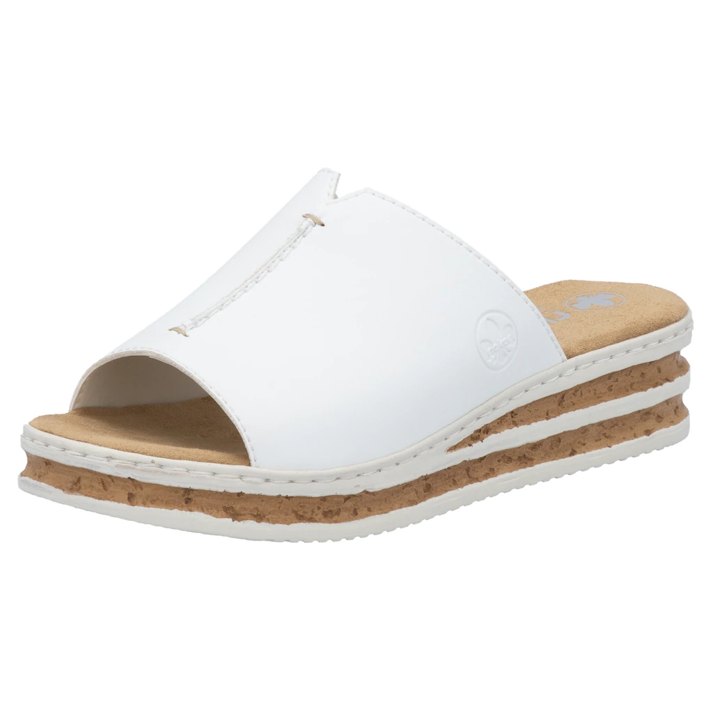 Rieker Keilpantolette Sommerschuh Hausschuh Keilabsatz zum Schlupfen Online Outlet
