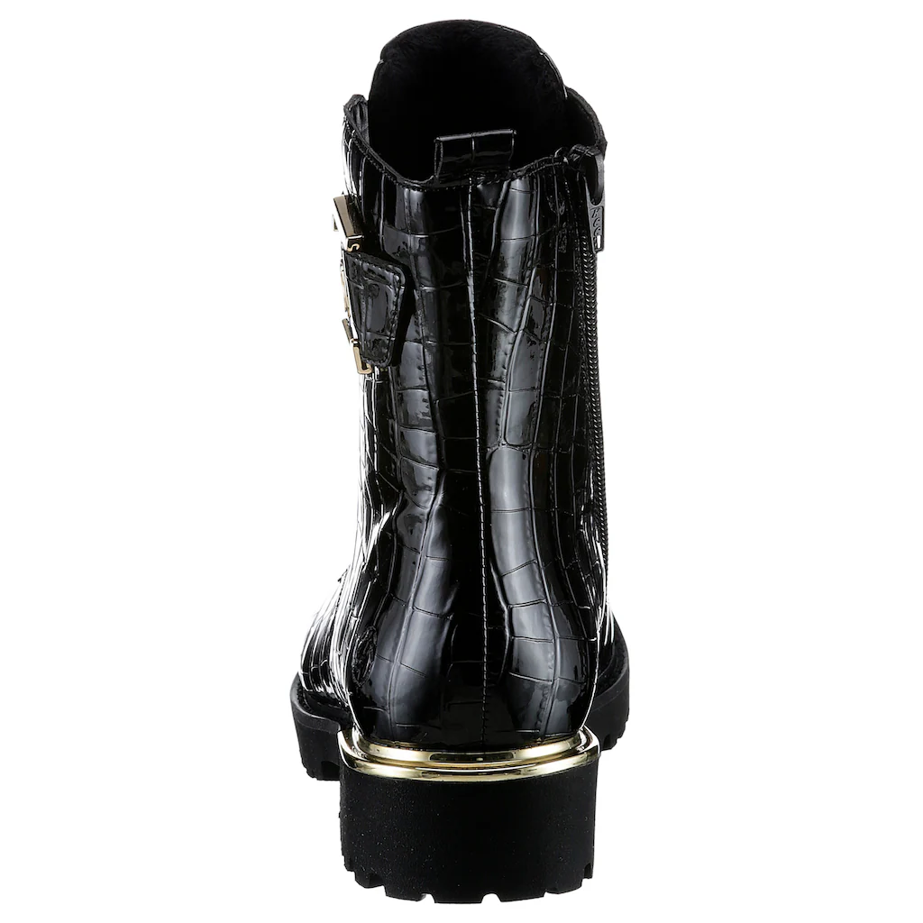 Remonte Schnürstiefelette Blockabsatz Schnürboots im Kroko-Look Innenreißverschluss kaufen Discount Store für neue Produkte