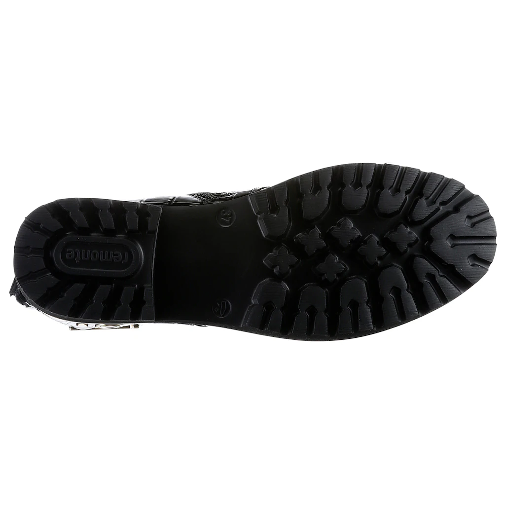 Remonte Schnürstiefelette Blockabsatz Schnürboots im Kroko-Look Innenreißverschluss kaufen Discount Store für neue Produkte