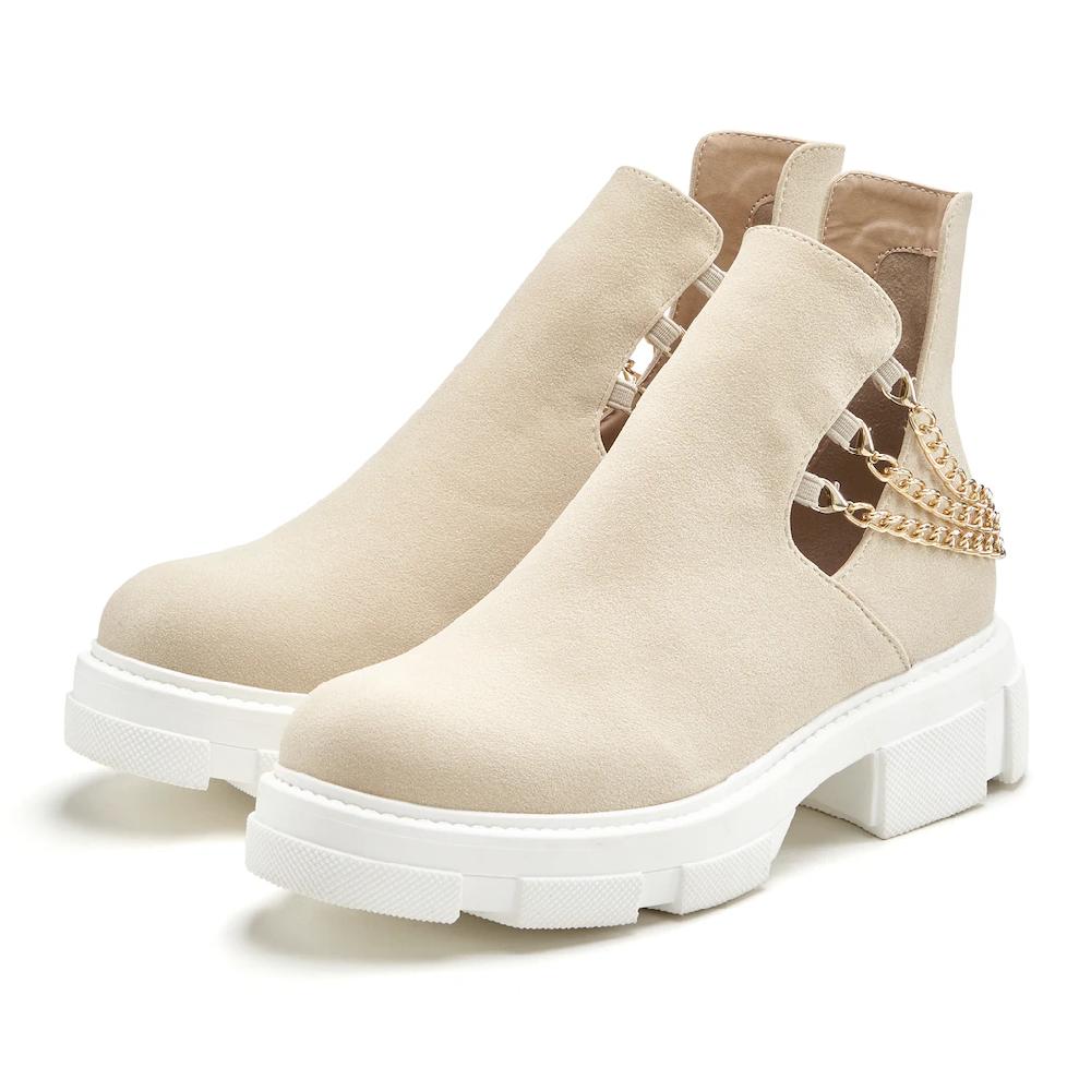 LASCANA Chelseaboots mit modischem Ketten-Detail Ankle Boots Stiefelette ▷ für
