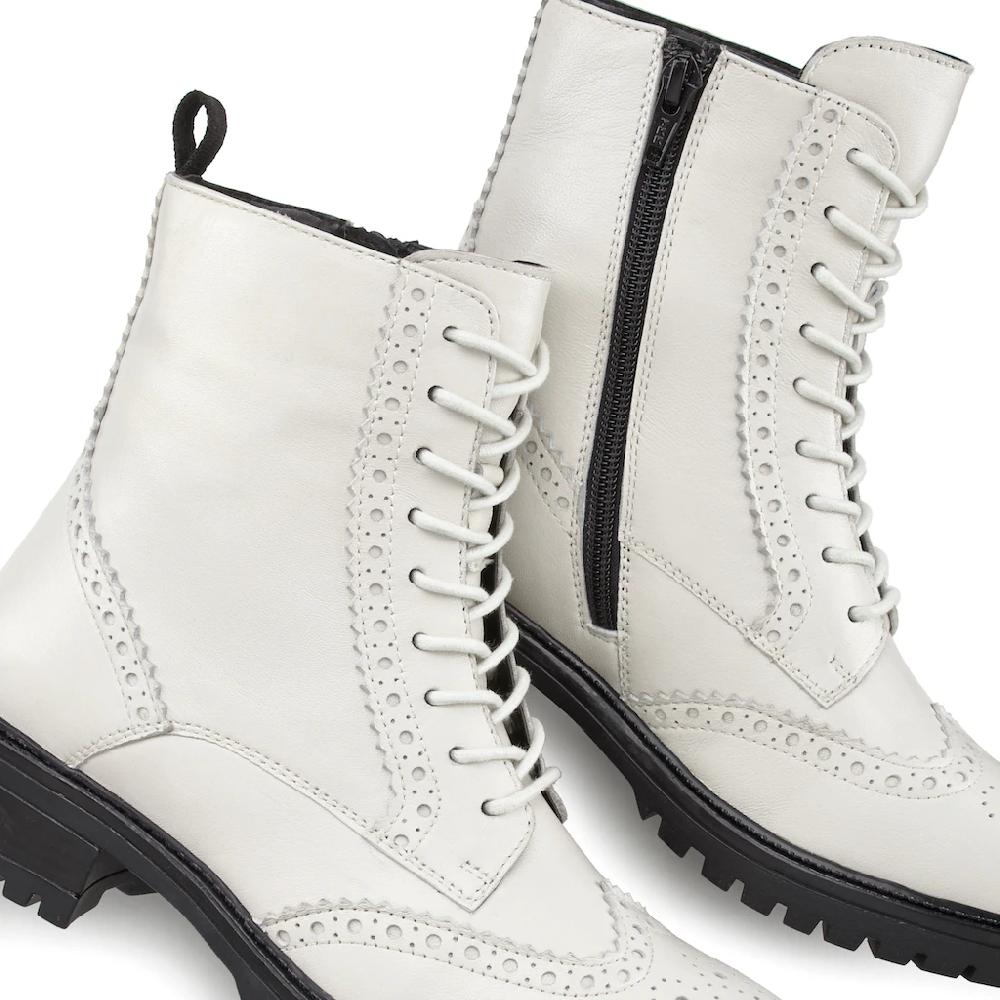 LASCANA Schnürboots Schnürstiefelette Ankle Boots Leder Schnüren & Reißverschluss ▷ für Vatertagsangebot