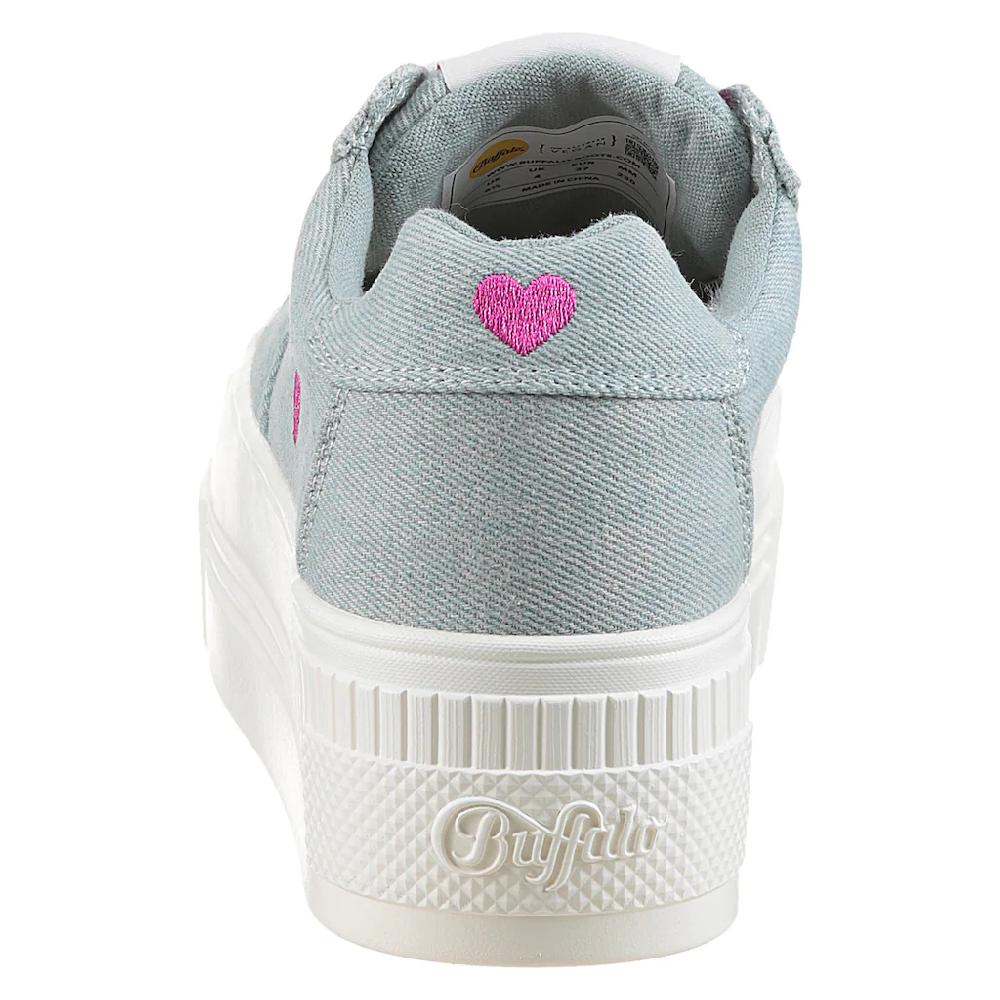 Buffalo Plateausneaker »PAIRED HEART« Schnürschuh Halbschuh Freizeitschuh mit Herz-Stickerei Riesige Ersparnisse