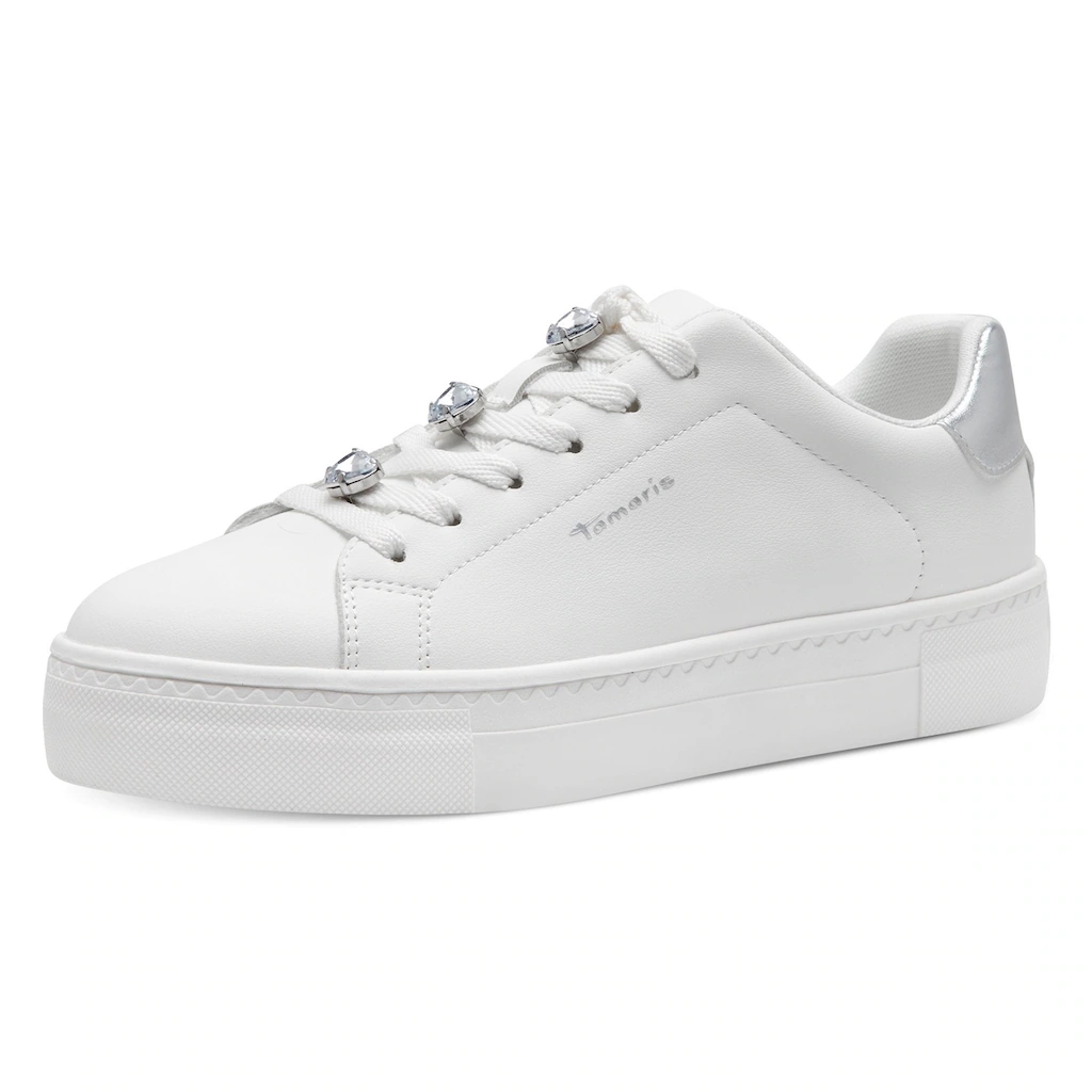 Tamaris Plateausneaker Freizeitschuh Halbschuh Schnürschuh mit Schmucksteinen verziert kaufen Speichern exportieren