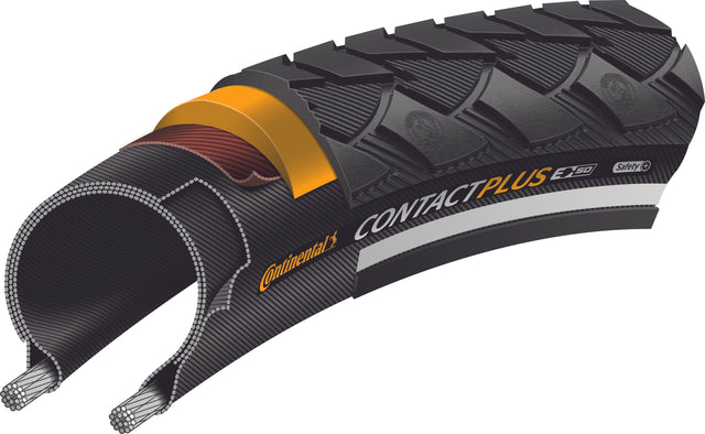 Continental Continental Contact Plus Drahtreifen 28x1.50" E-50 Reflex schwarz &vert; 2025 Jubiläumsangebot