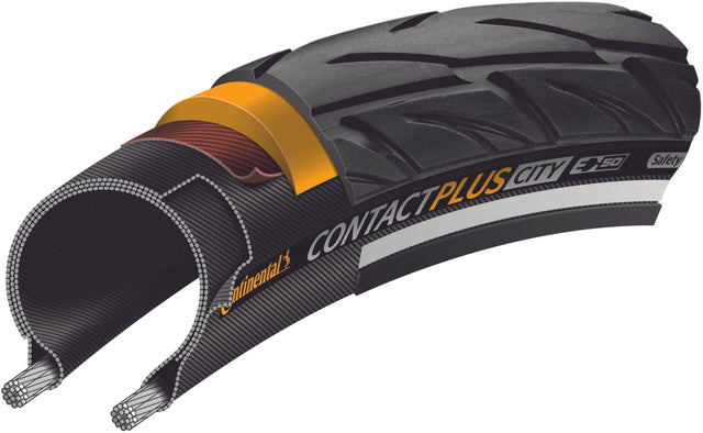 Continental Continental Contact Plus City E-50 Drahtreifen 28x1.60" Reflex schwarz &vert; 2025 Letzter Tag