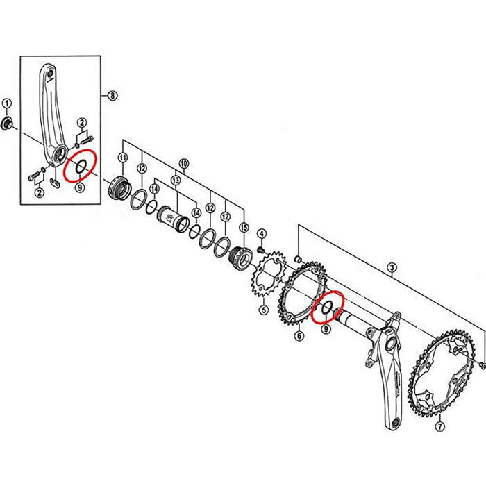Kurbelgelenk für SHIMANO Tretlager