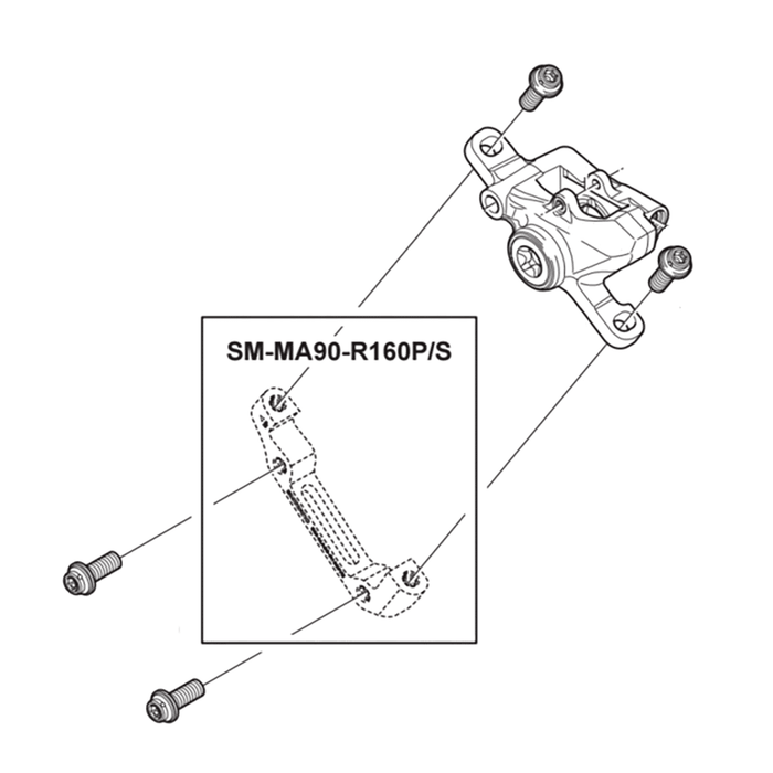 Adapter Vorderer Bremssattel PM / IS SHIMANO SM-MA90-F160P/S 160 mm Scheibe (+0 mm) Online Outlet