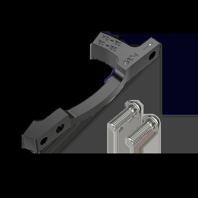 Adapter Bremssattel vorne/hinten PM / PM SRAM P1 Scheiben 160/180mm (+20mm) + Edelstahl-Schrauben